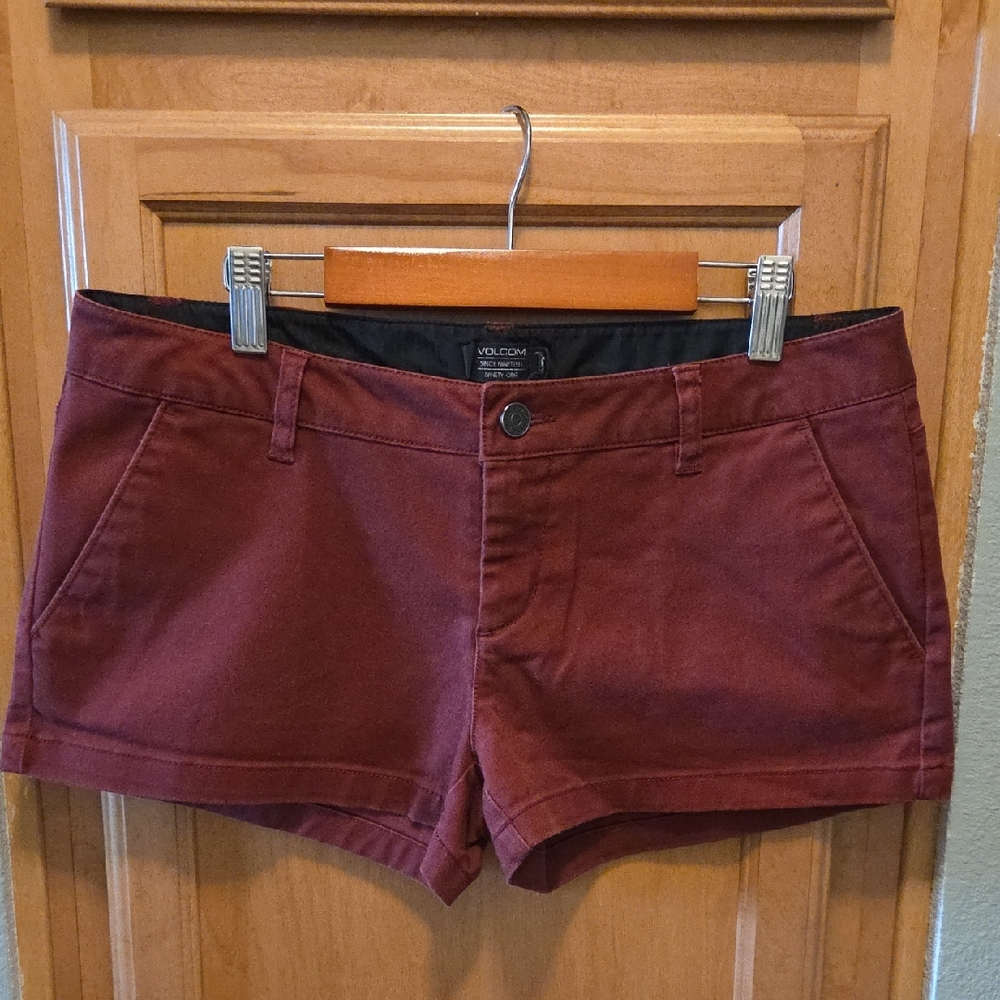 Volcom Women's Deep Red Jean Shorts